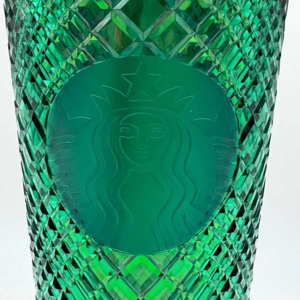 Starbucks Emerald Green Jeweled Cold cup 24oz Tumbler
